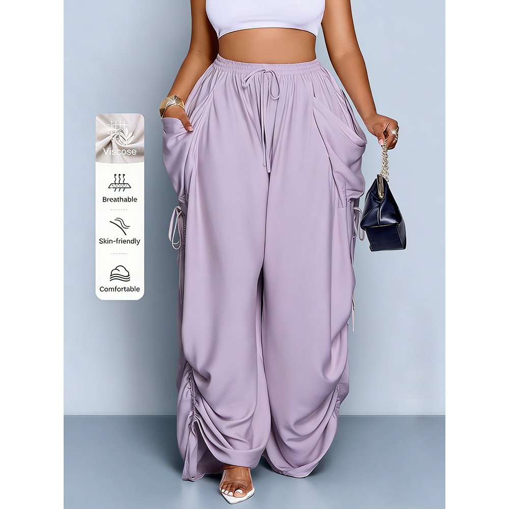 Women's Casual Loose Wide Leg Woven Pants