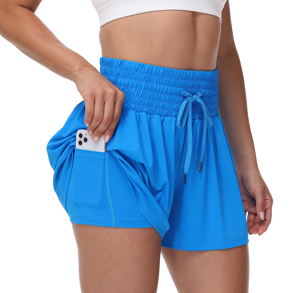 High Waisted 2-in-1 Flowy Athletic Shorts