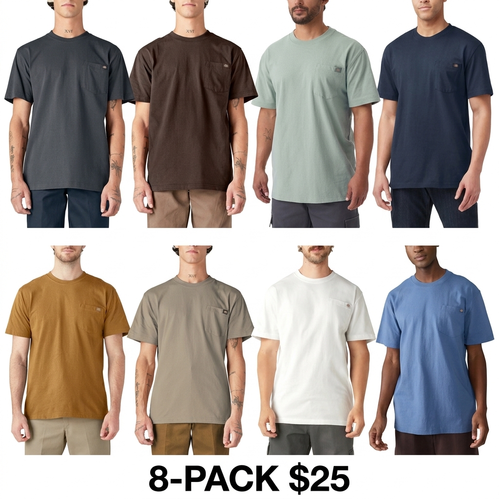 Men's Heavyweight Short Sleeve Pocket Tee – 100% Cotton Relaxed Fit Workwear Shirt