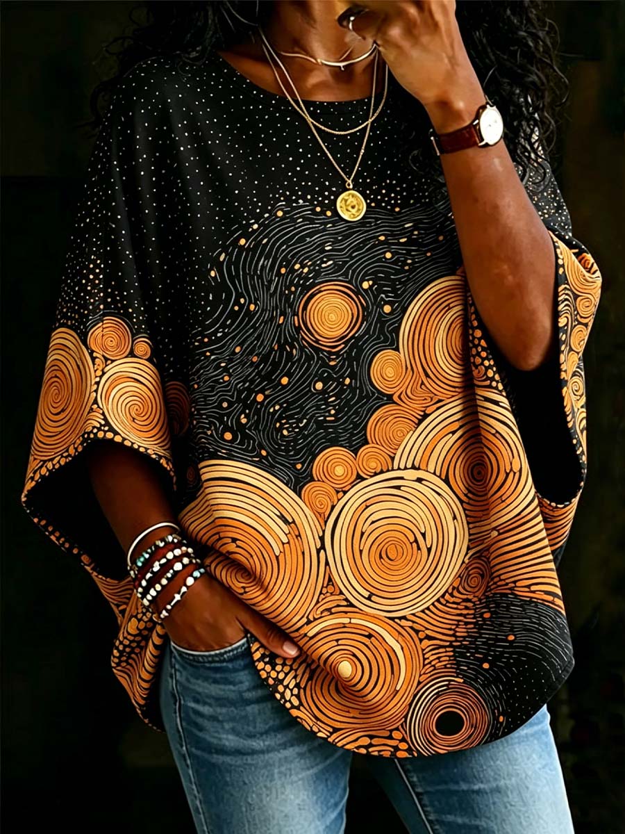 African Women's Aboriginal Dot Art Print T-Shirt