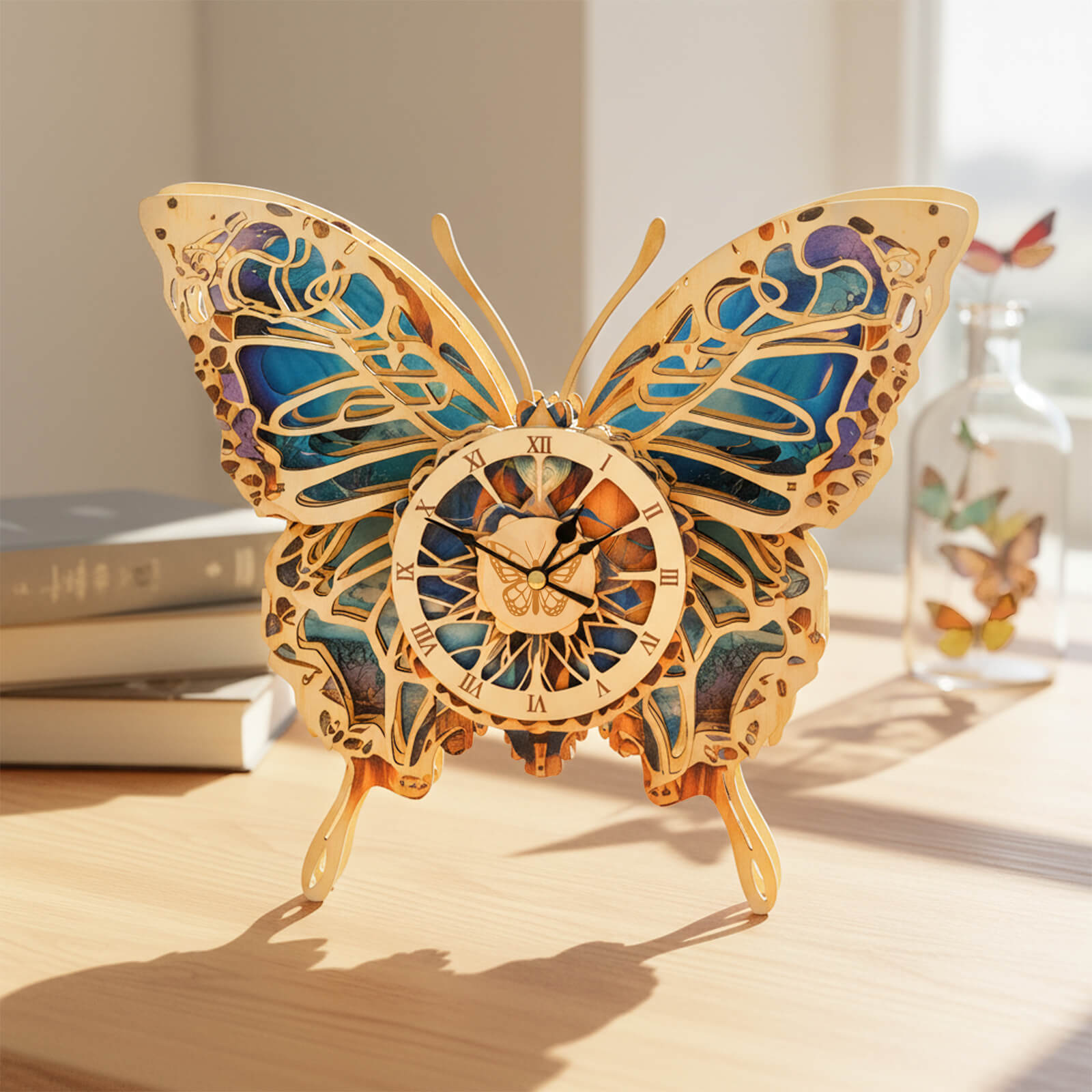 Butterfly DIY Wooden Clock, 3D Puzzle Craft Kit