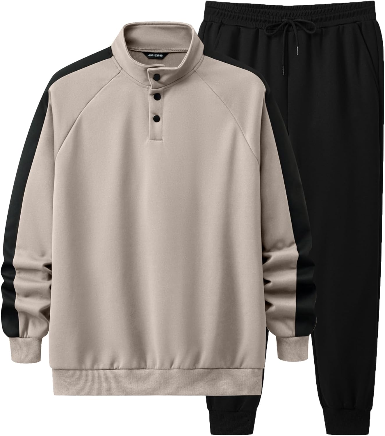 Men's 2 Piece Casual Outfits Quarter Button Lightweight Sweatshirt Tracksuit & Joggers Sweatpants Sweatsuit Set