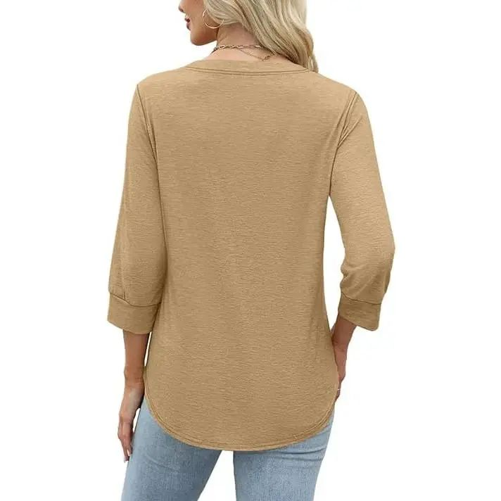 Womens Tops 3/4 Sleeve Heley Shirts for Women Summer Fashion 2026 Blouses Beach Vacation Clothes SpringStatements