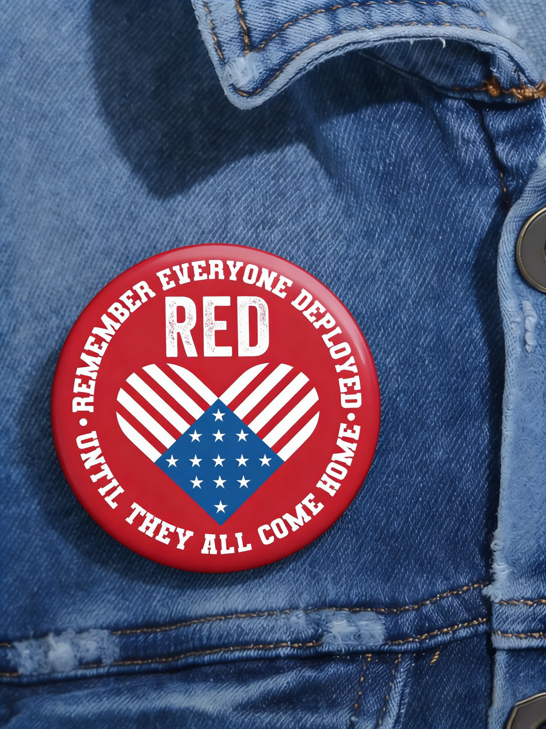 Red Friday Remember Everyone Deployed Brooch
