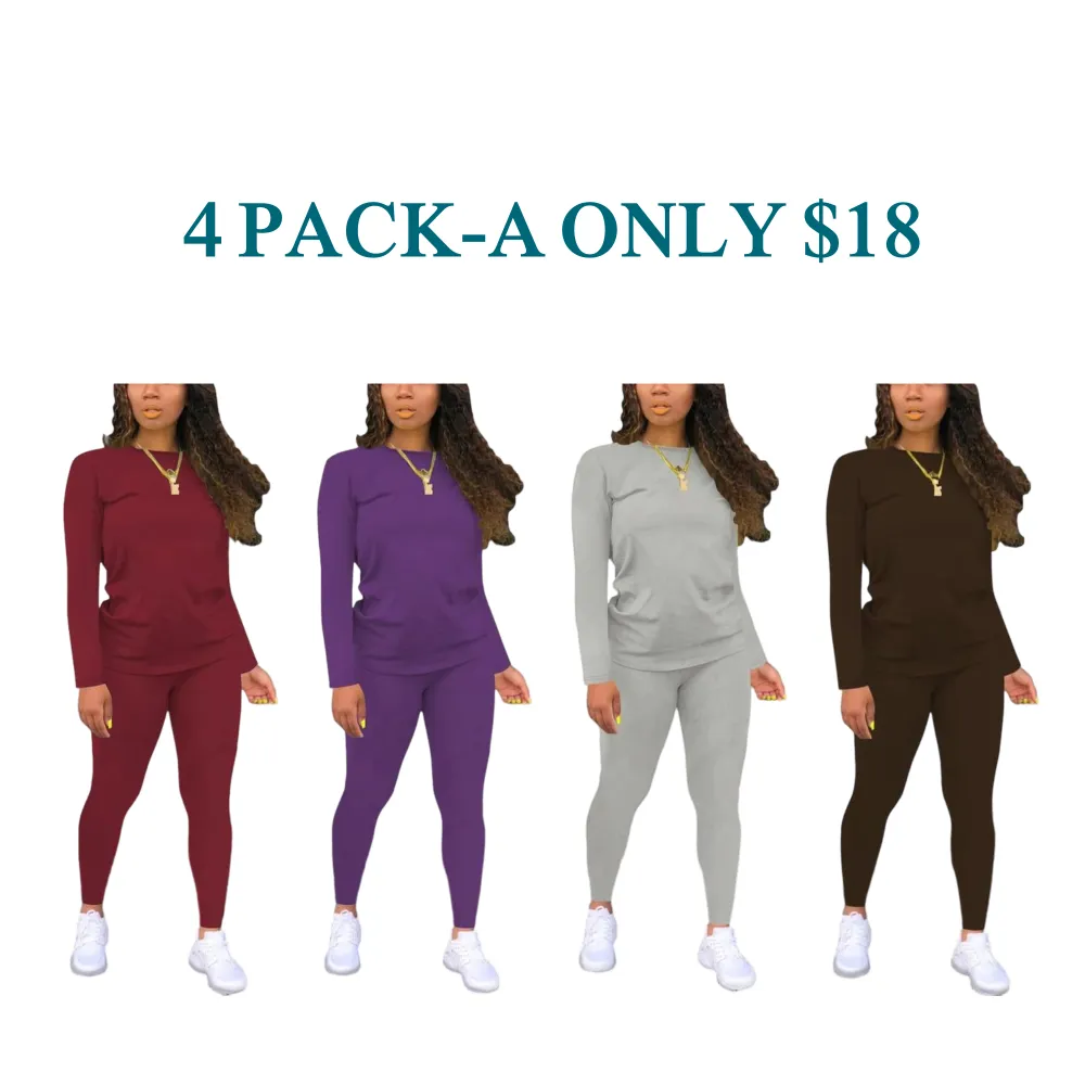 Women's solid color elastic waist pants suit