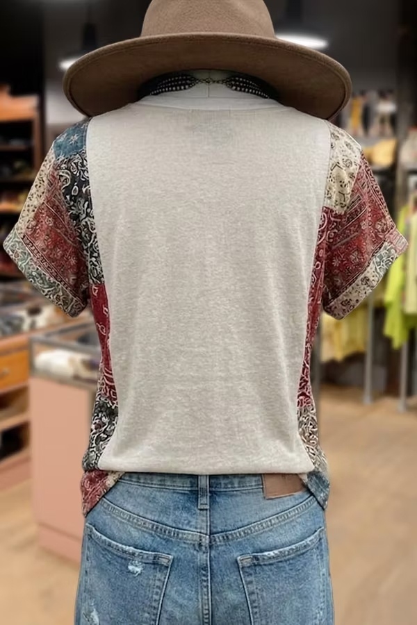 Retro American Flag Print Top