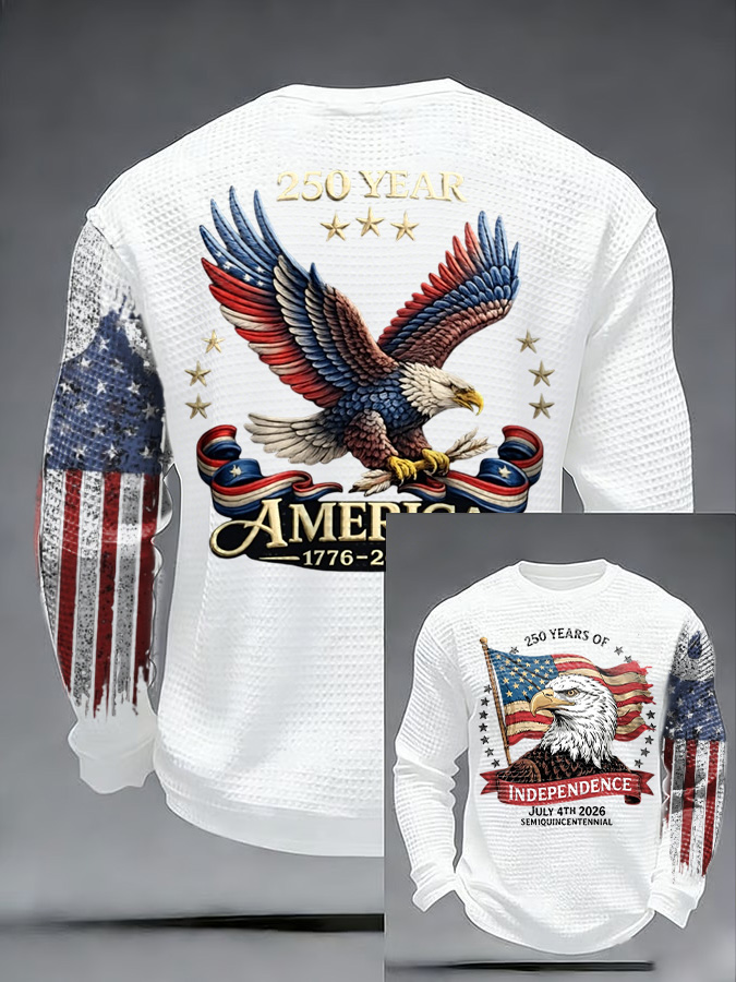 Unisex 250Th Anniversary Celebration Waffle Round Neck Long Sleeve T-Shirt
