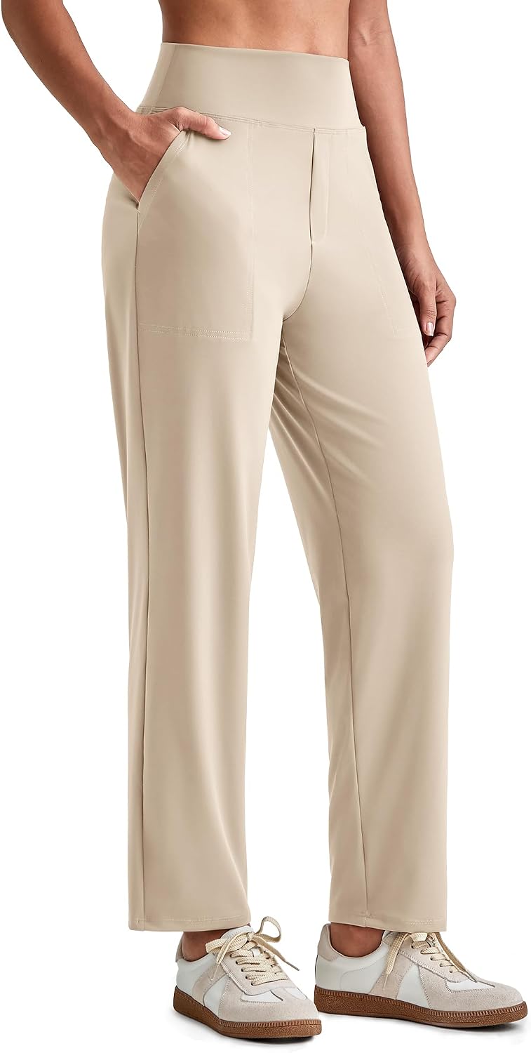 Womens Ankle Dress Yoga Pants with Pockets Stretchy Business Casual Slacks Work Trousers Travel Pant
