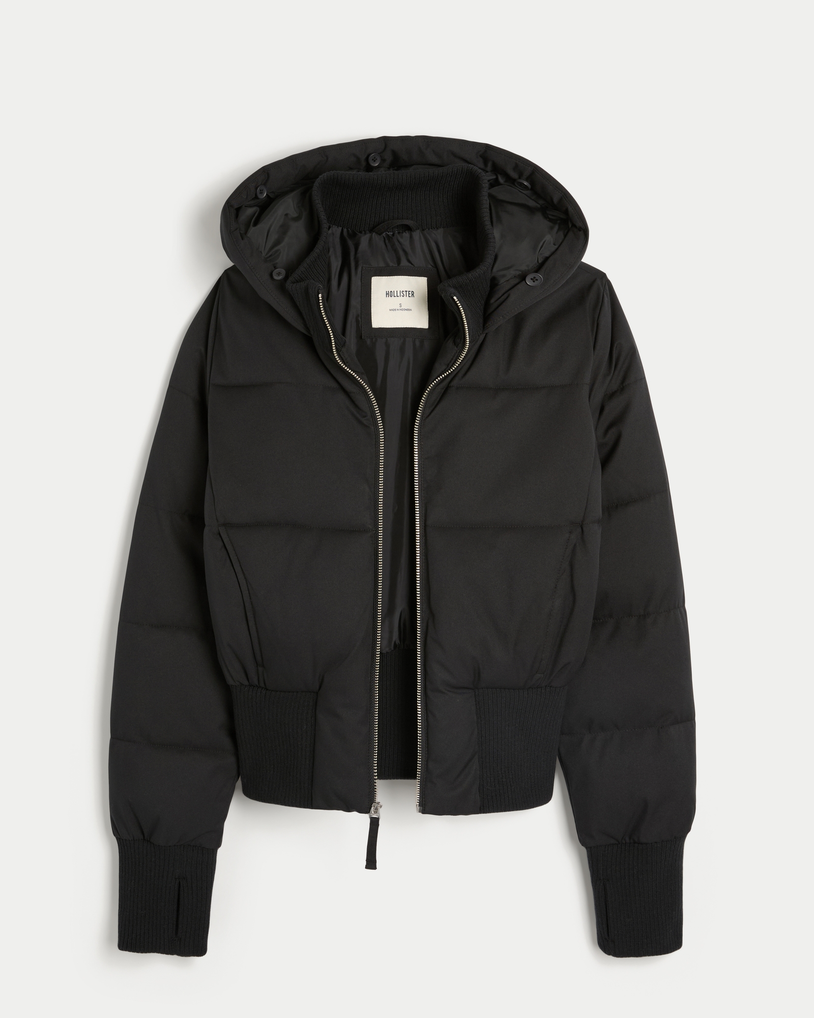 Faux Fur Trim Puffer Bomber Jacket