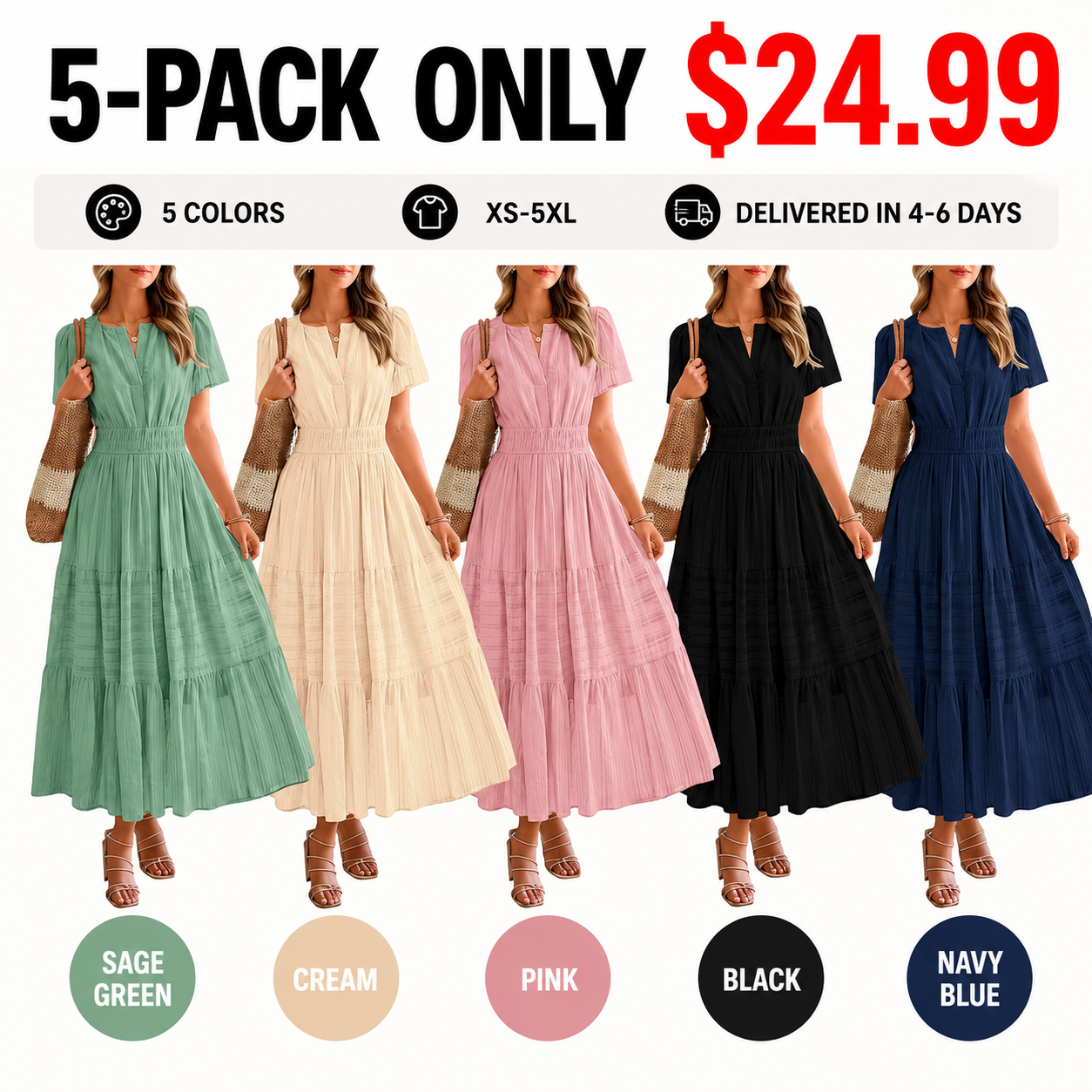 2026 Summer Casual Maxi Dress — Bohemian-Style Dress (With Pockets)
