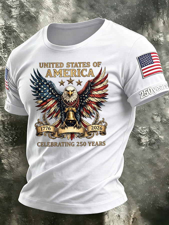 Men'S America Flag Printed Casual T-Shirt