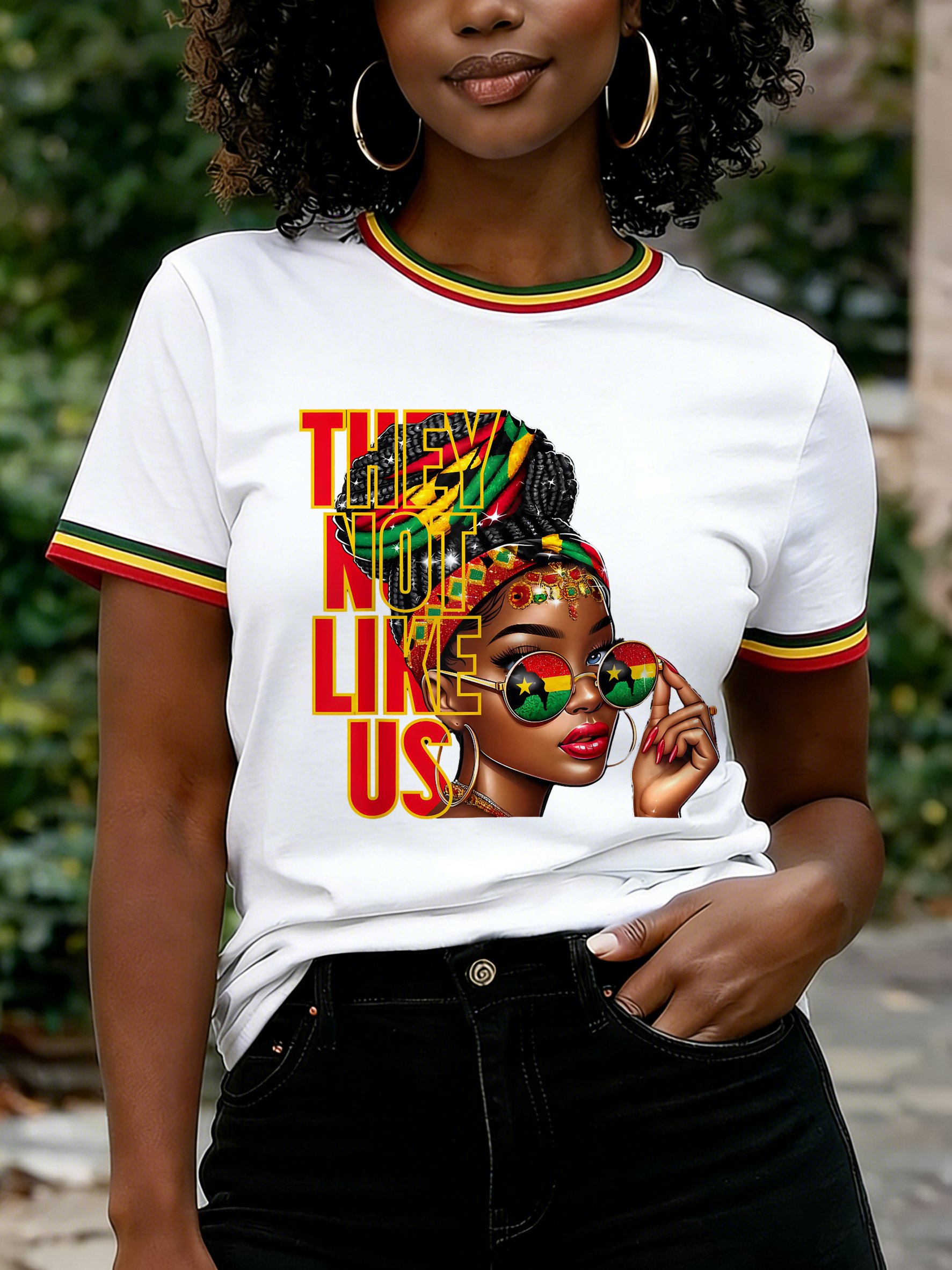 Women's Juneteenth They Not Like Us Print Casual T-shirt