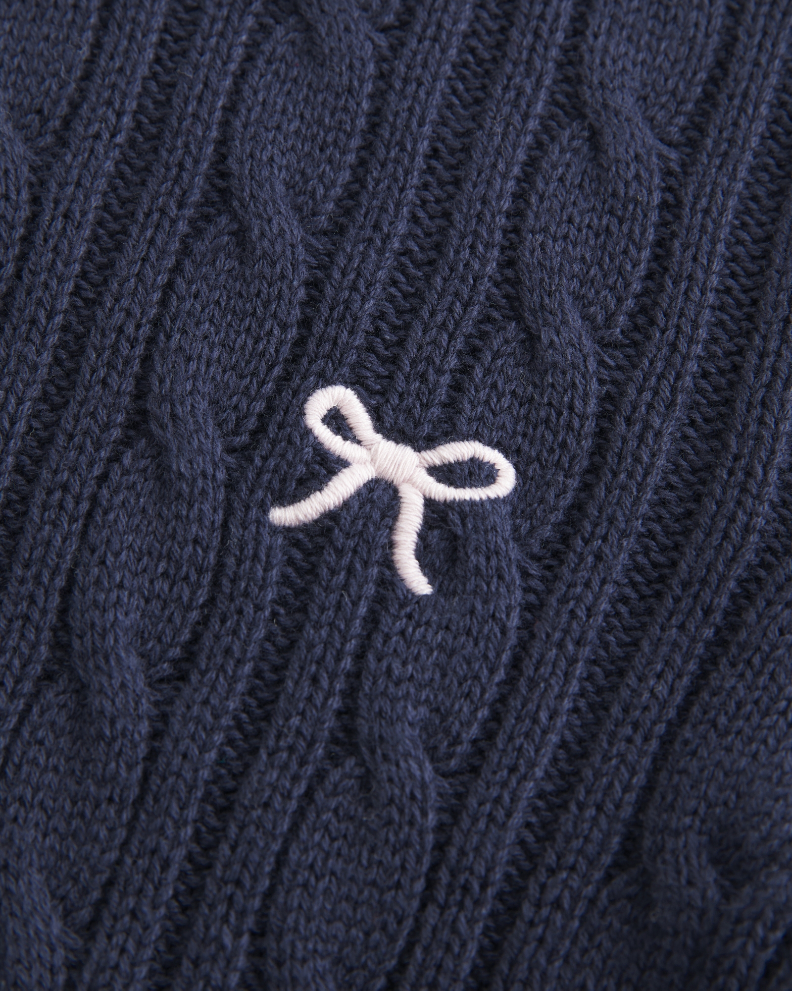 Cable-Knit Heart Crew Sweater