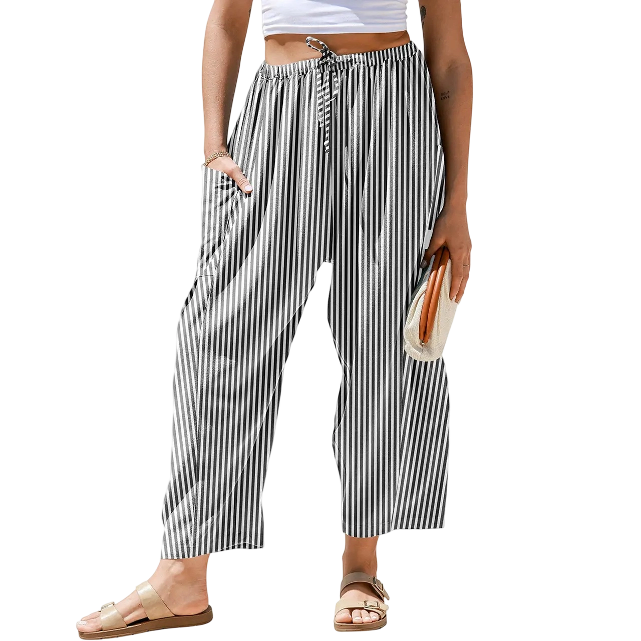 Women's SS26 Wide Leg Gingham Plaid Pants