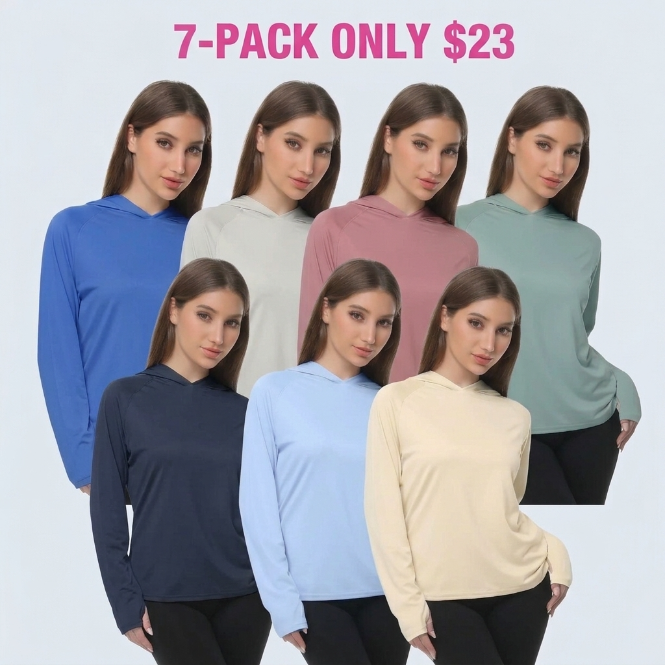 🏃 Women's 5-Pack Lightweight Workout Long Sleeve Tops