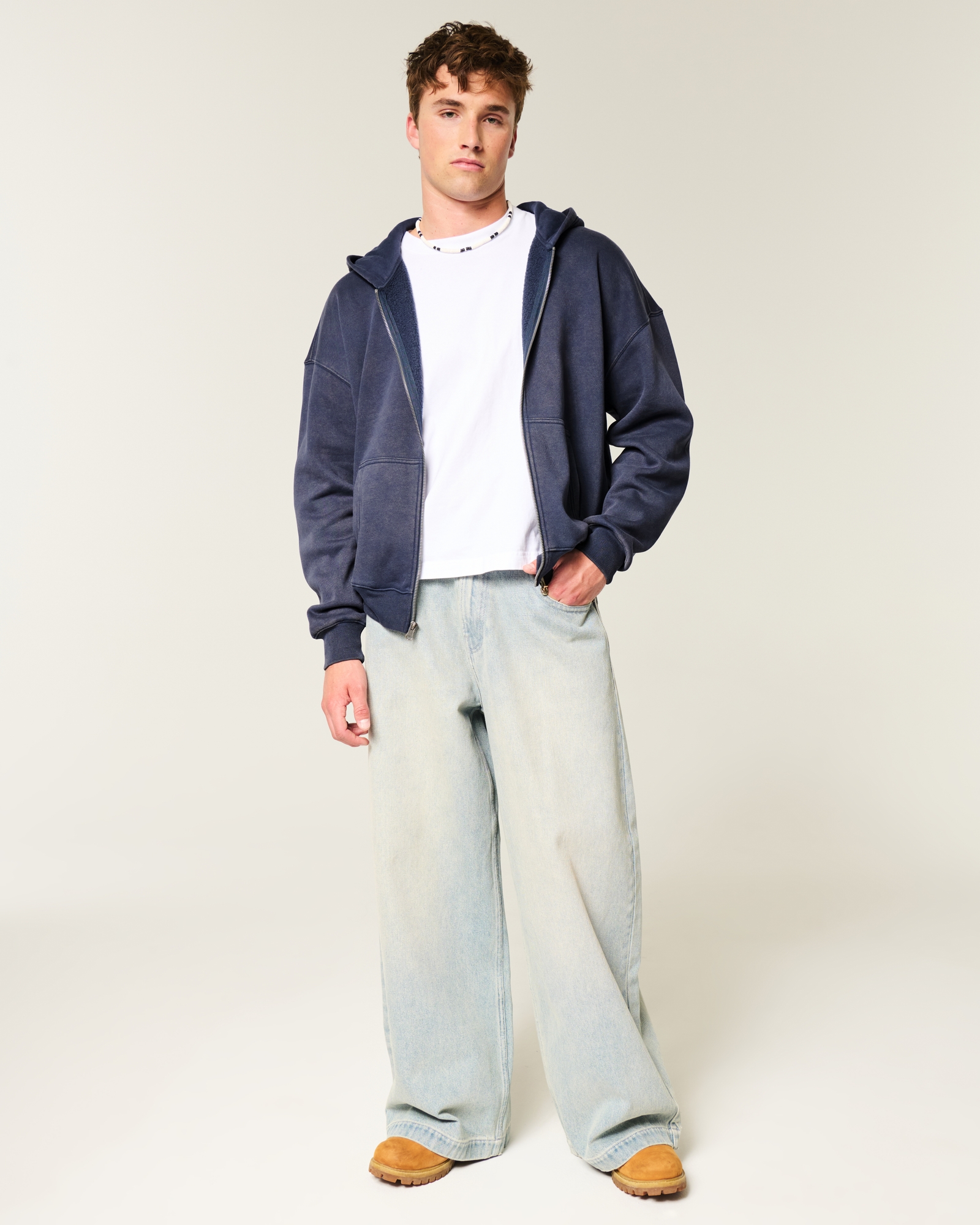 Boxy Zip-Up Hoodie