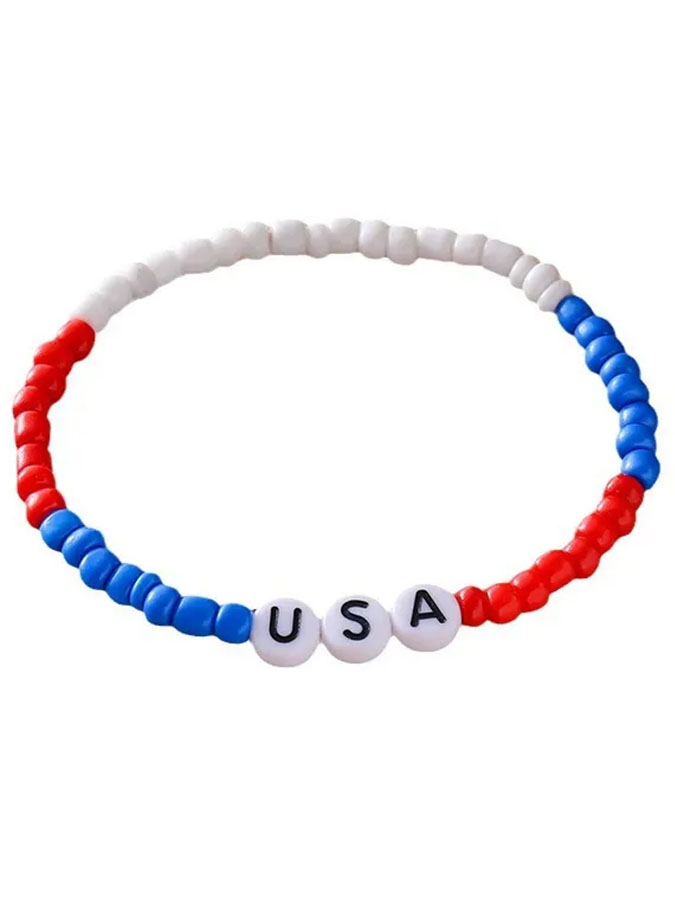 Unisex American Independence Day 250Th Anniversary Commemorative Soft Ceramic Stackable Bracelet Jewelry