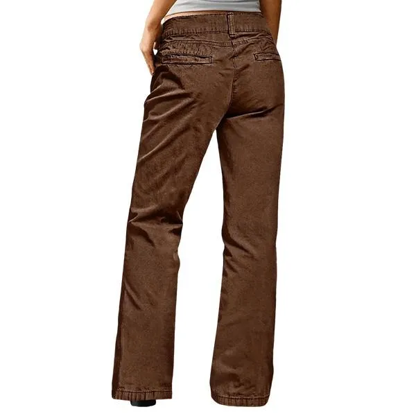Mid Rise Straight Leg Butt Hugging Pants Women's Stretchy Fabric Multicolor Flattering