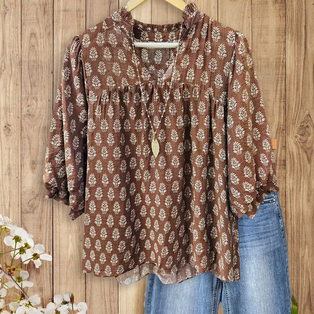 💕Mother's Day Sale💕Women's Cozy 3/4 Sleeve Top