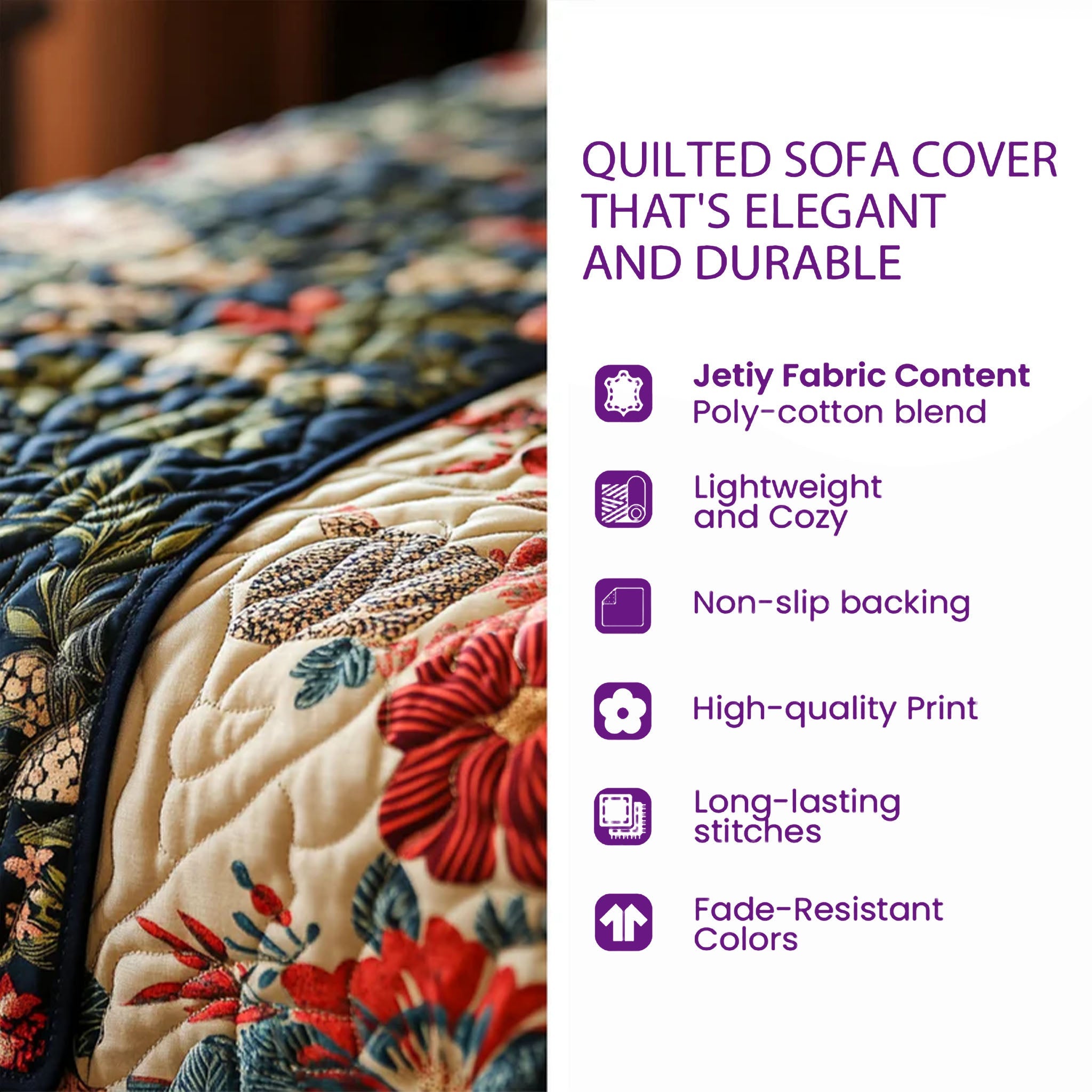 Deer Couple Quilted Sofa Cover GFTOMA8422