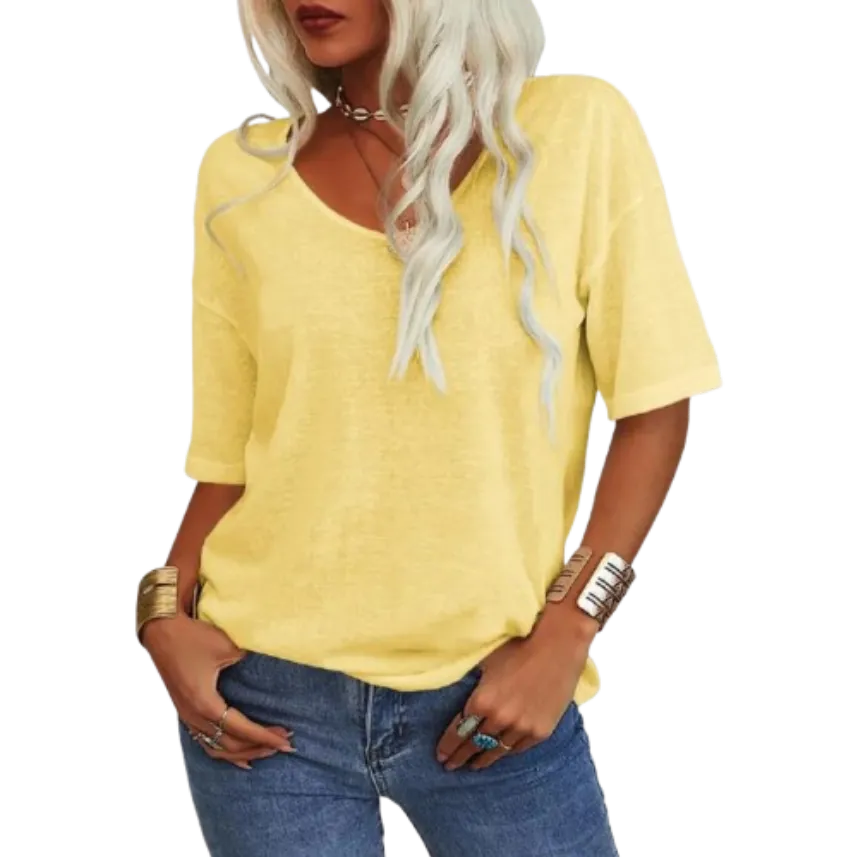 ✨Women's Solid Color V-Neck T-shirt [On Sale & Quick Ship!]