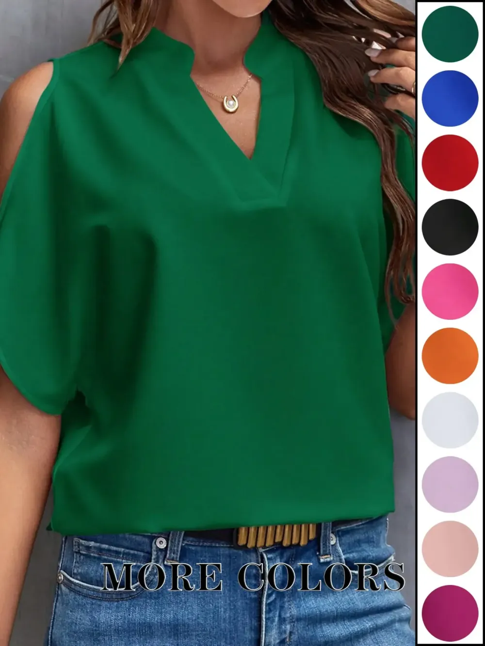 Women's Solid Color Casual Fitted T-Shirt, Short Sleeve Off-Shoulder Top, Commuter Wear