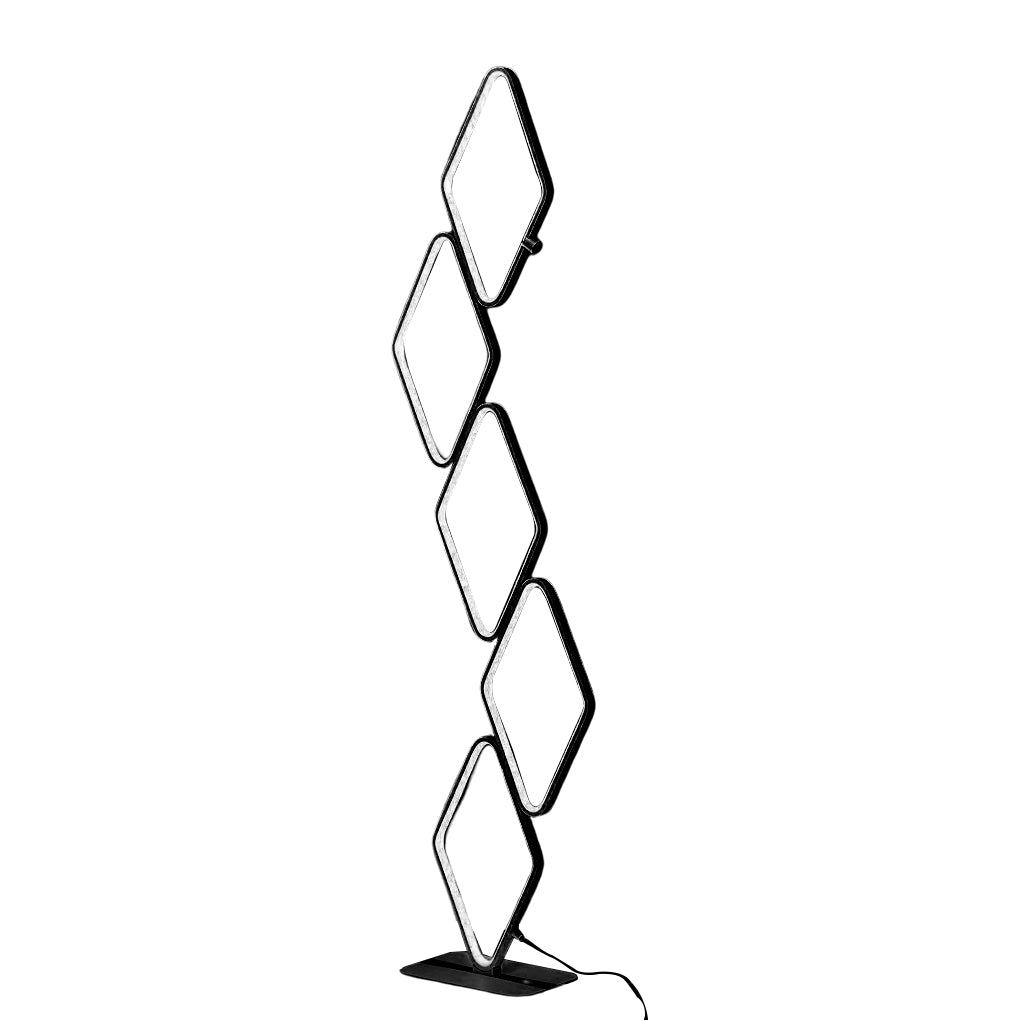 5 Rhombic Rings Touch Three Step Dimming LED Modern Floor Lamps Tall Lamp