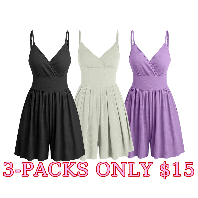 🌴 BreezyBack Wide-Leg Cami Romper