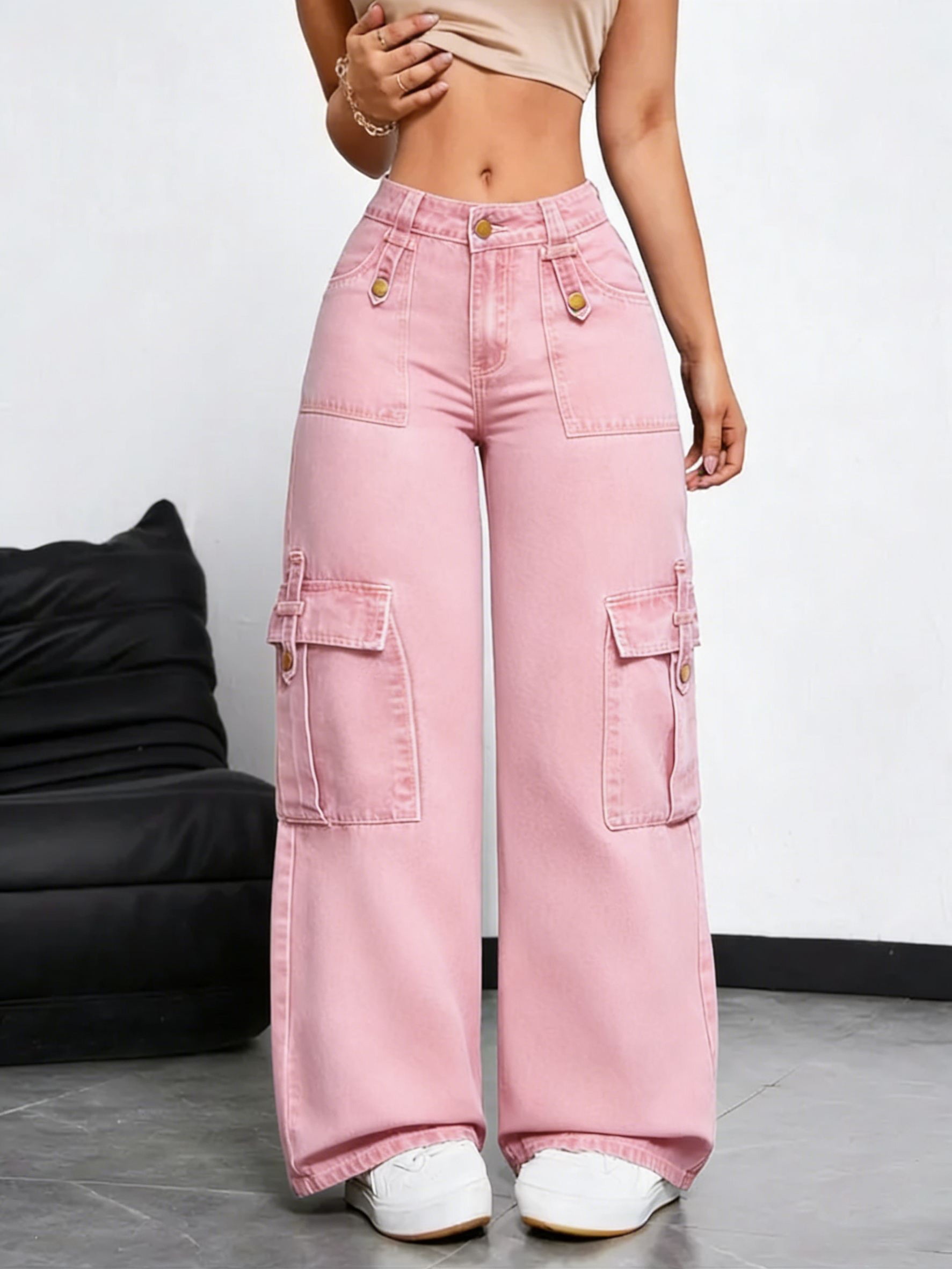 Women's Stretchy Multi-Pocket Straight Leg Jeans