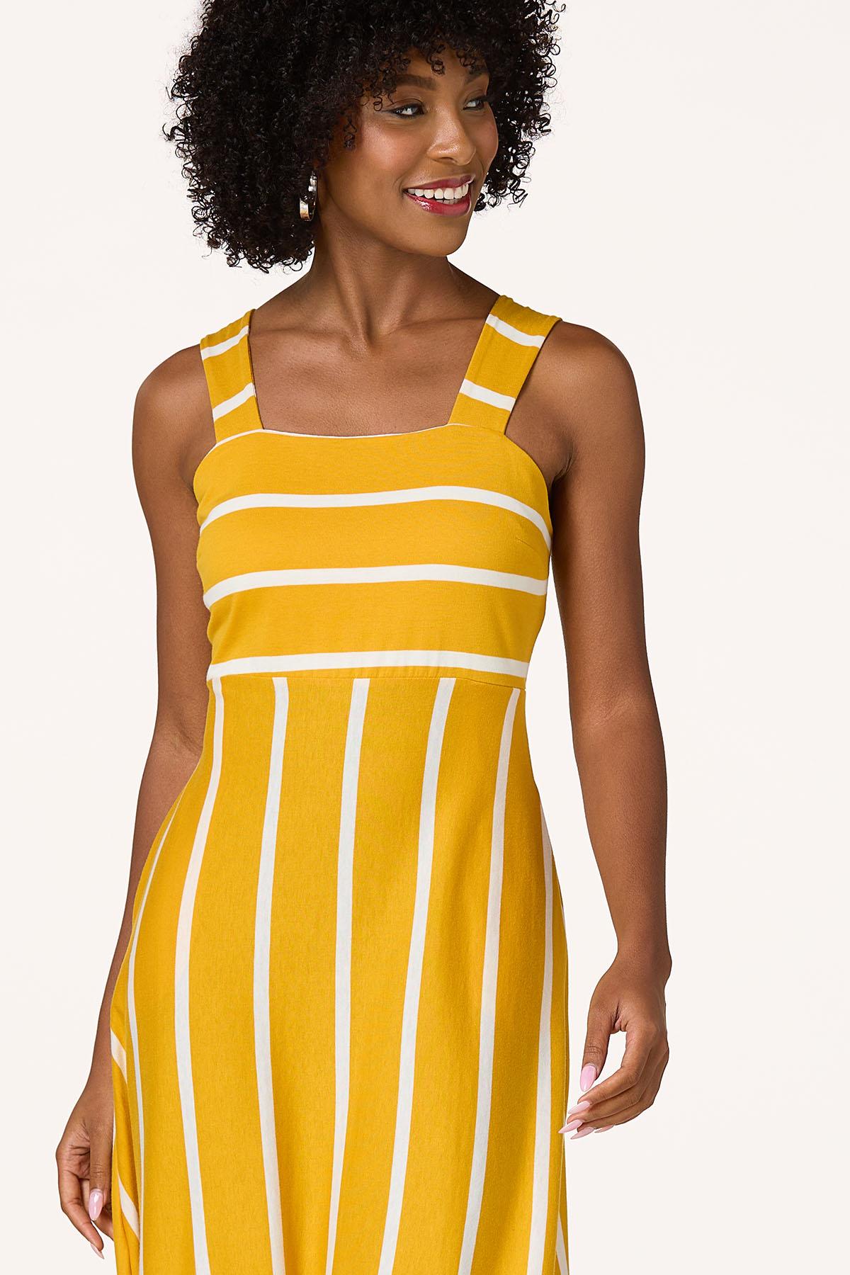 Petite Gold Stripe Maxi Dress