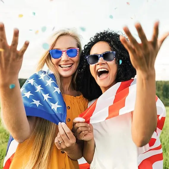 🕶️6 Pairs American Flag Sunglasses, 😎4th of July Decorations Frame Sunglasses for Women Men Teens