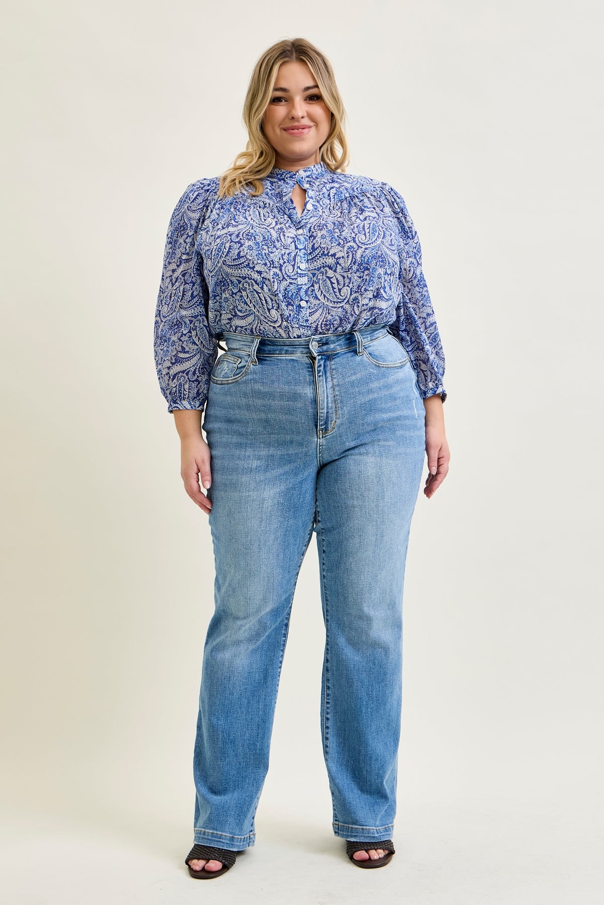 Aliana High Rise Trouser Straight Fit Jeans - PLUS