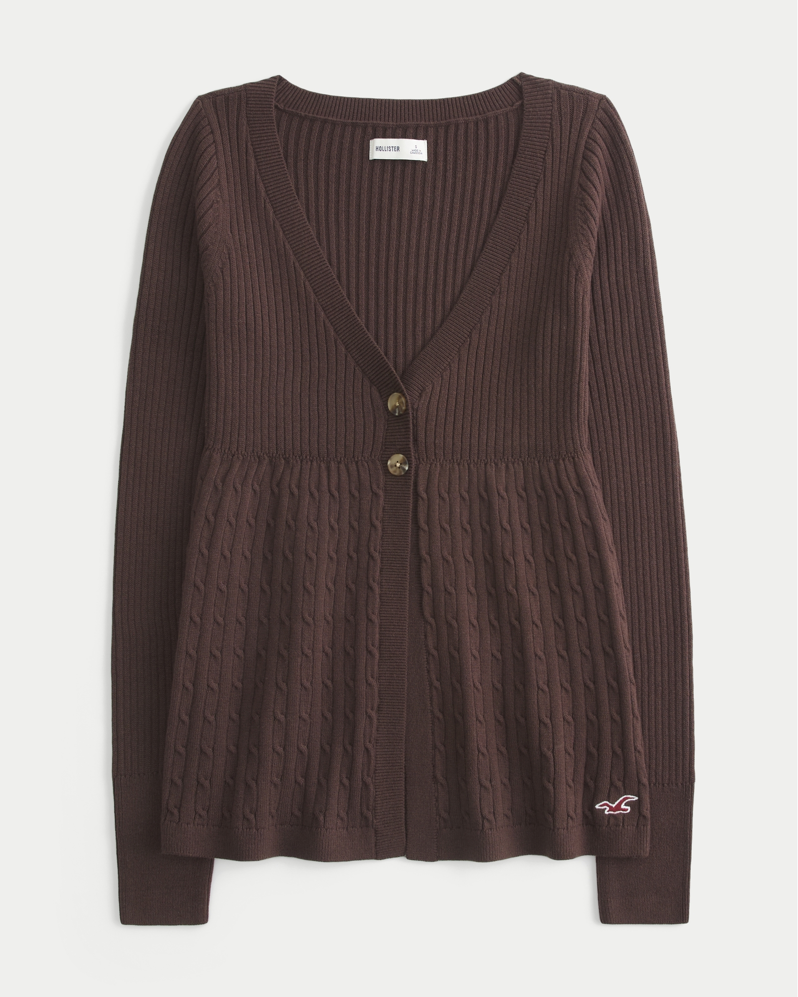Long-Sleeve Flyaway Babydoll Cardigan