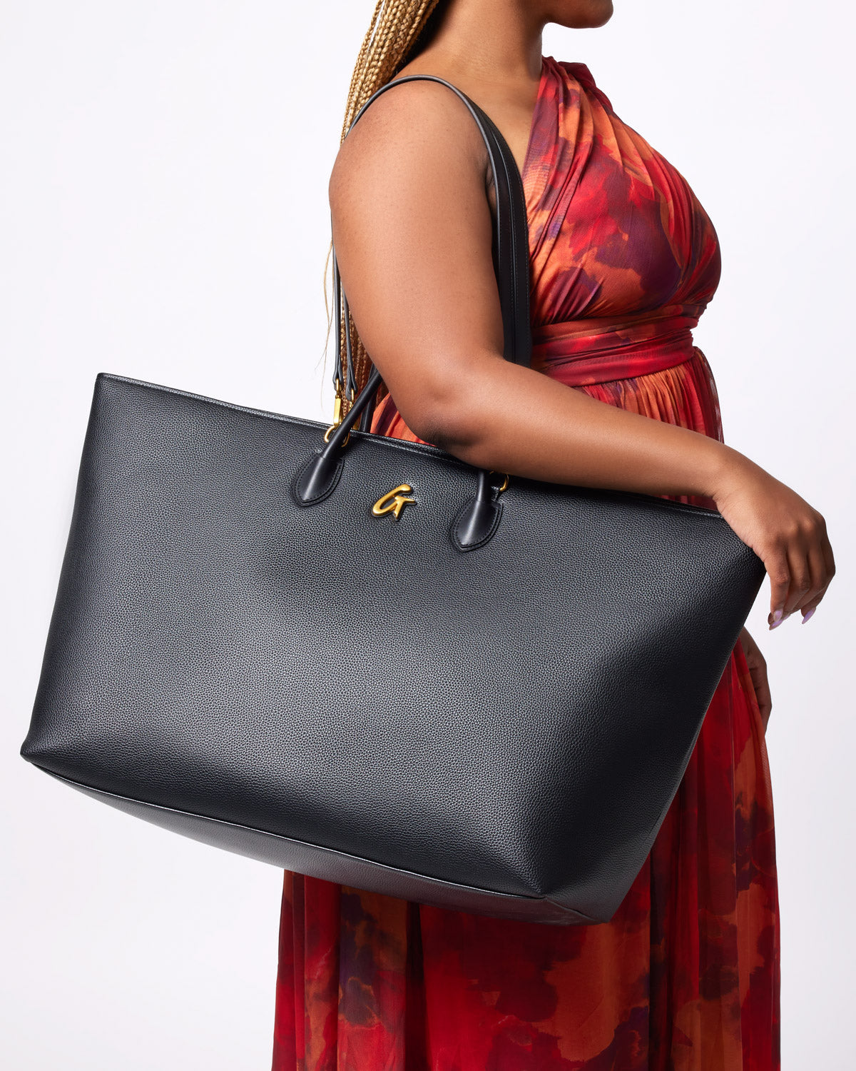 JUMBO PEBBLE TOTE BAG - BLACK