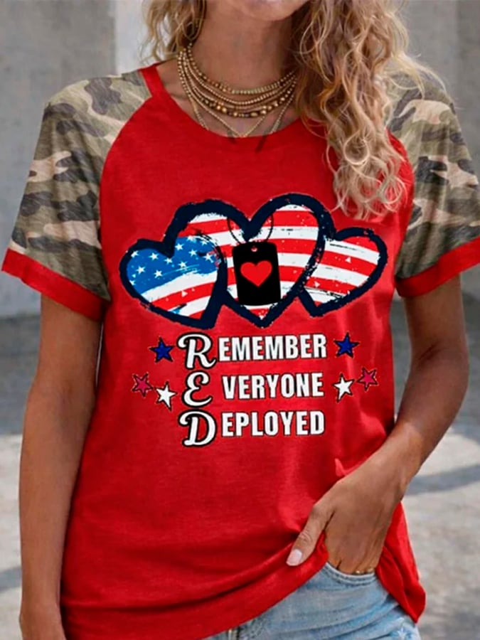 Women's Red Friday Print T-Shirt