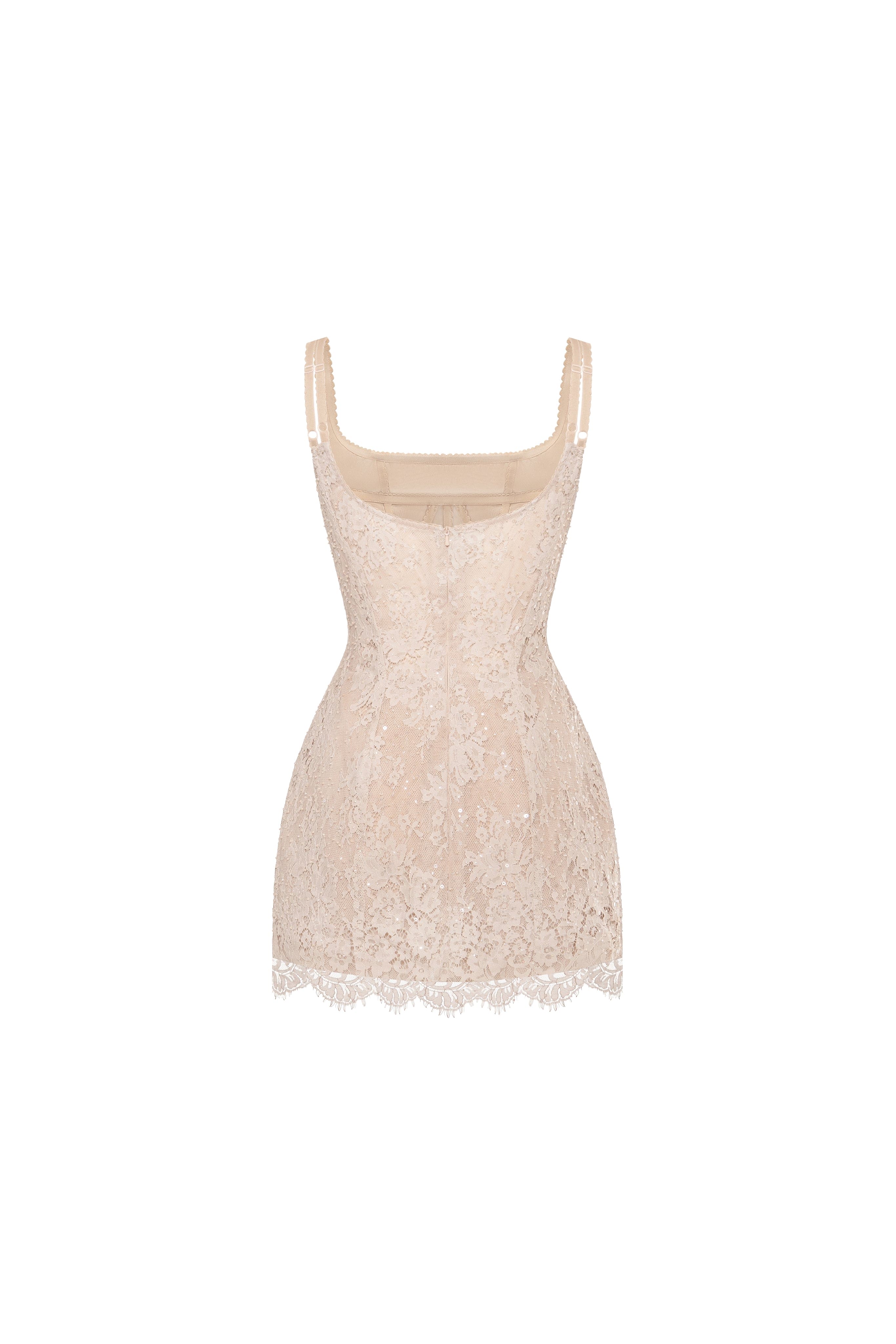 Beige corset mini dress