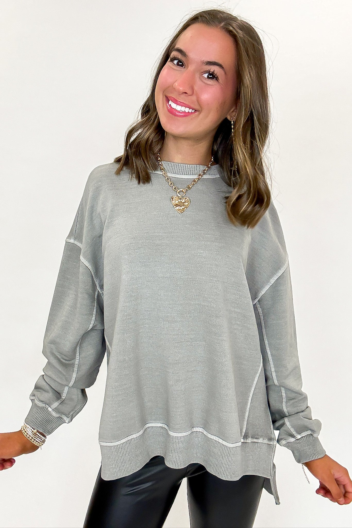 Pigment Washed French Terry Pullover