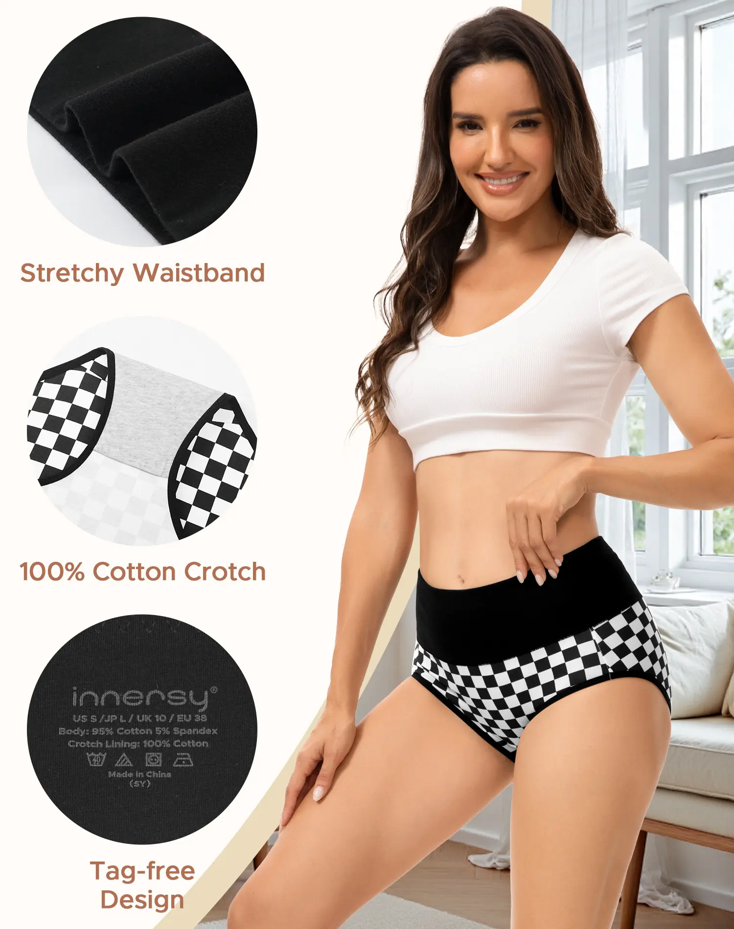 Women's High-Waisted Cotton Panties (5-Pack)