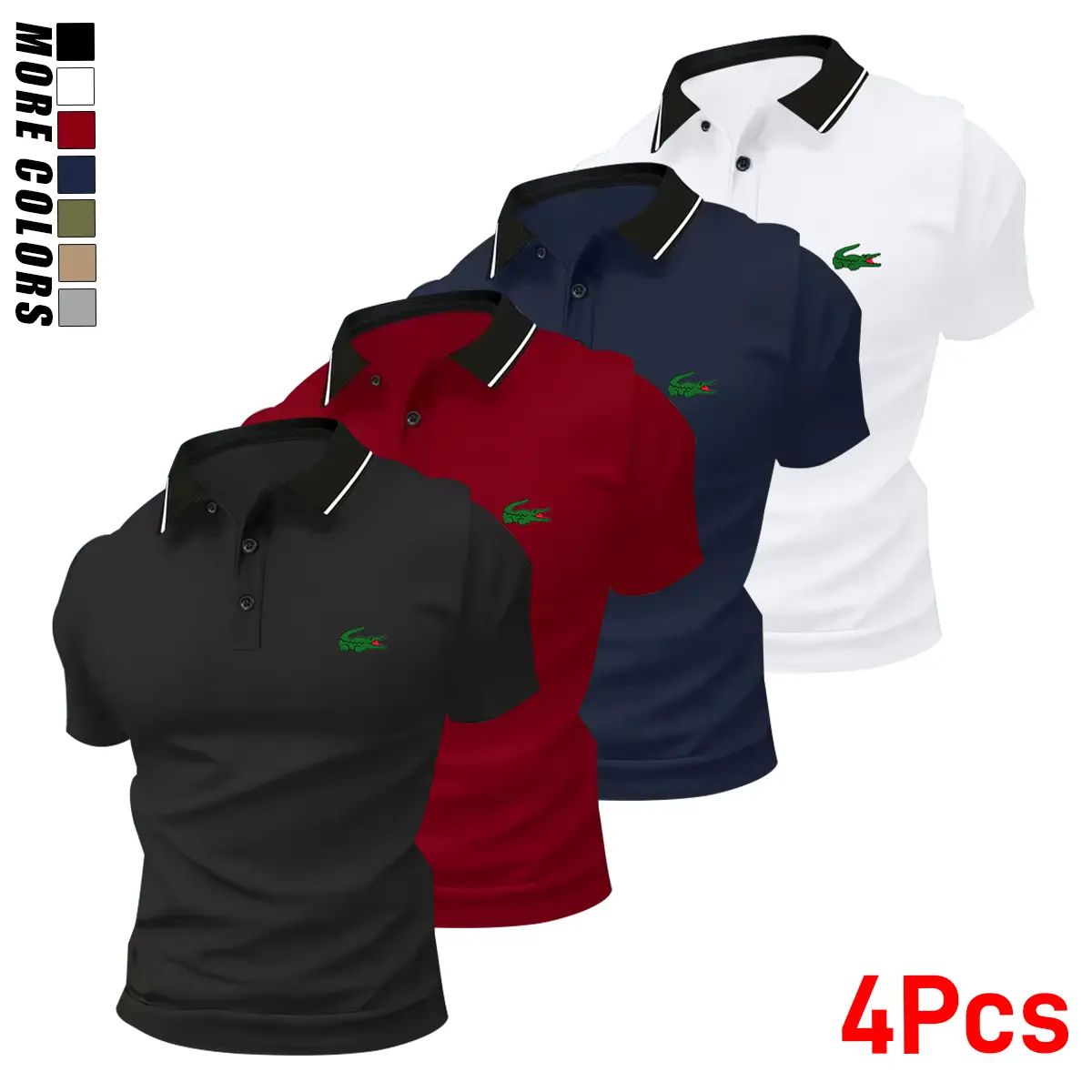 4-pack men’s summer tops with animal print patterns