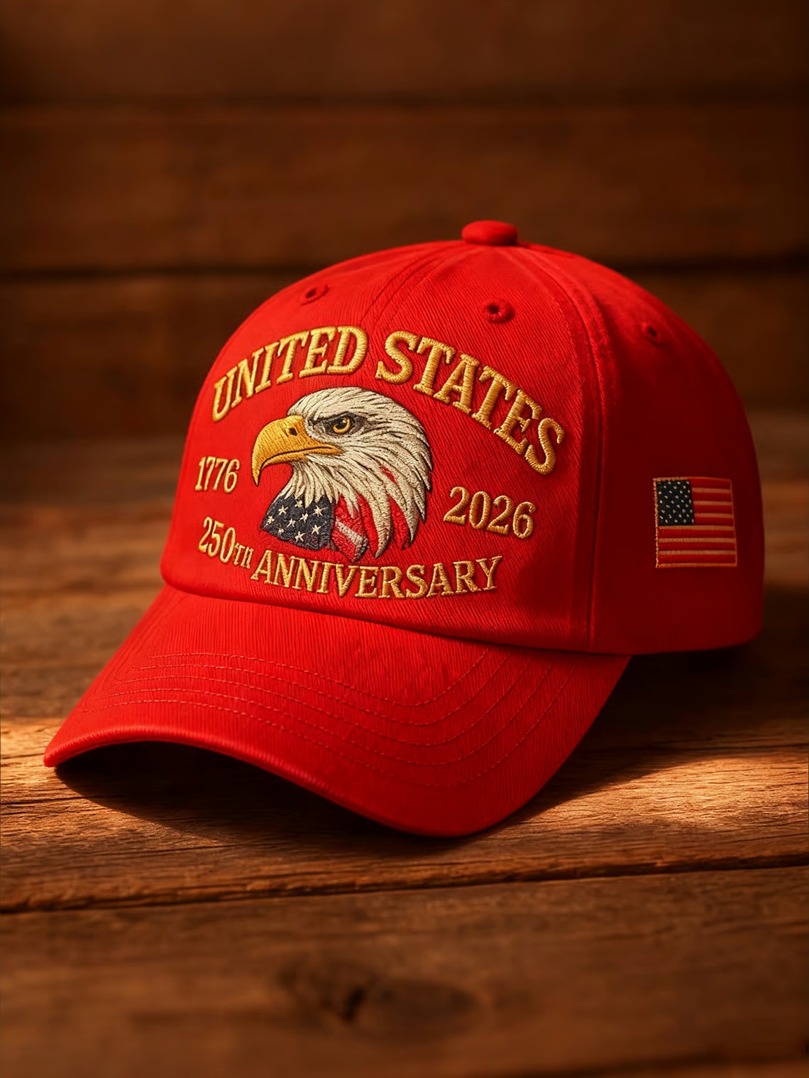 Men'S Casual Retro American 250Th Anniversary Print Baseball Cap