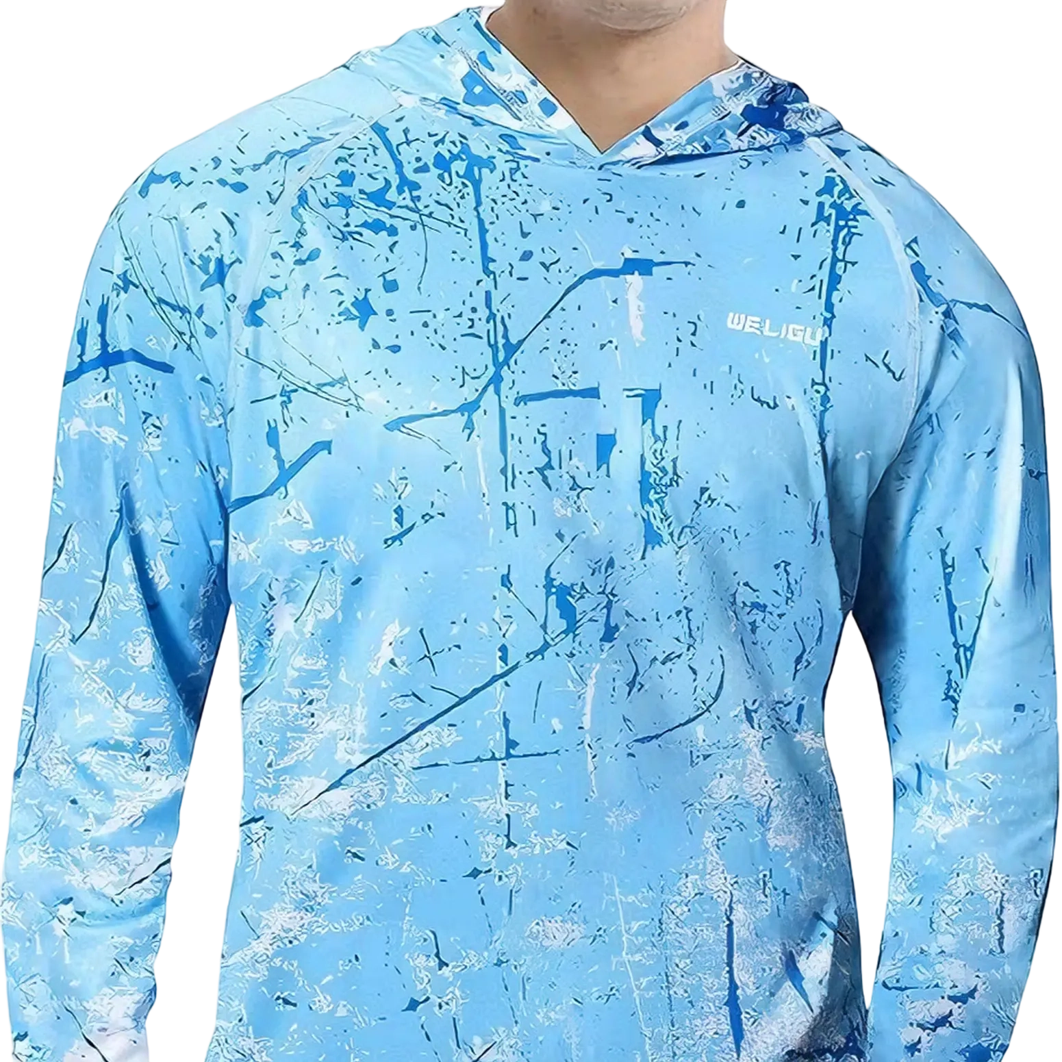 Men's UPF 50+ Sun Protection Hoodie Shirt Long Sleeve SPF Fishing Outdoor UV Hiking Lightweight Shirts