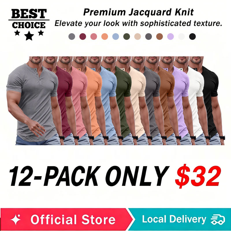 🔥2026 Flash Sale🔥Men's Muscle Slim Fit Button Henley Shirt