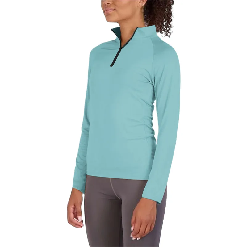 Womens Dry-Fit Long Sleeve Quarter Zip & Full Zip Up Hoodie Workout Jacket (Available in Plus)