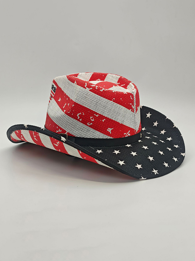 Unisex Anniversary Commemoration Our People's Half Century Commemoration Star Stripe Printed Wide brimmed Cowboy Hat