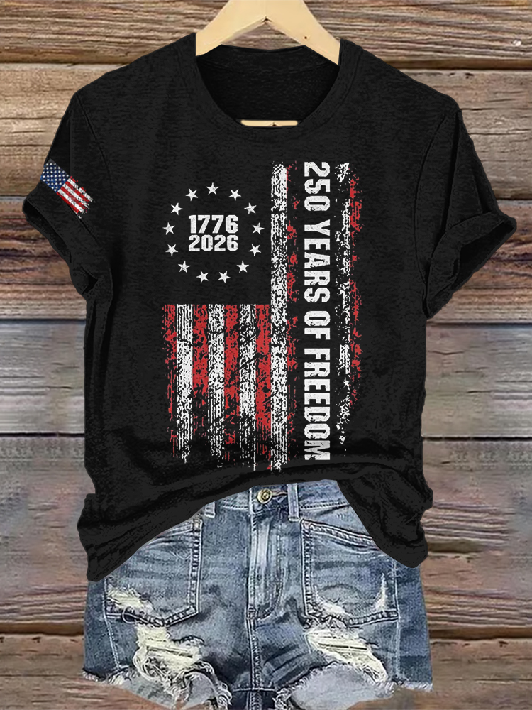 Women'S Independence Day 250Th Anniversary Founding Day Short Sleeved T-Shirt