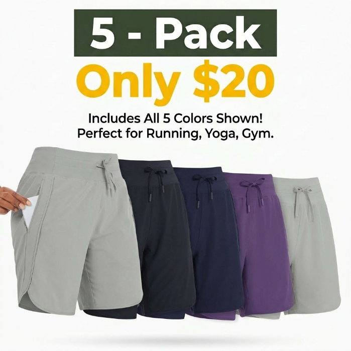 🔥Women’s High-Waist Quick-Dry Athletic Shorts (3