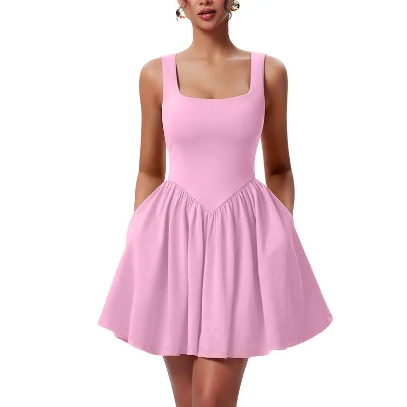 Lady's summer sleeveless V-neck A-line skirt (Just $3 Each!)