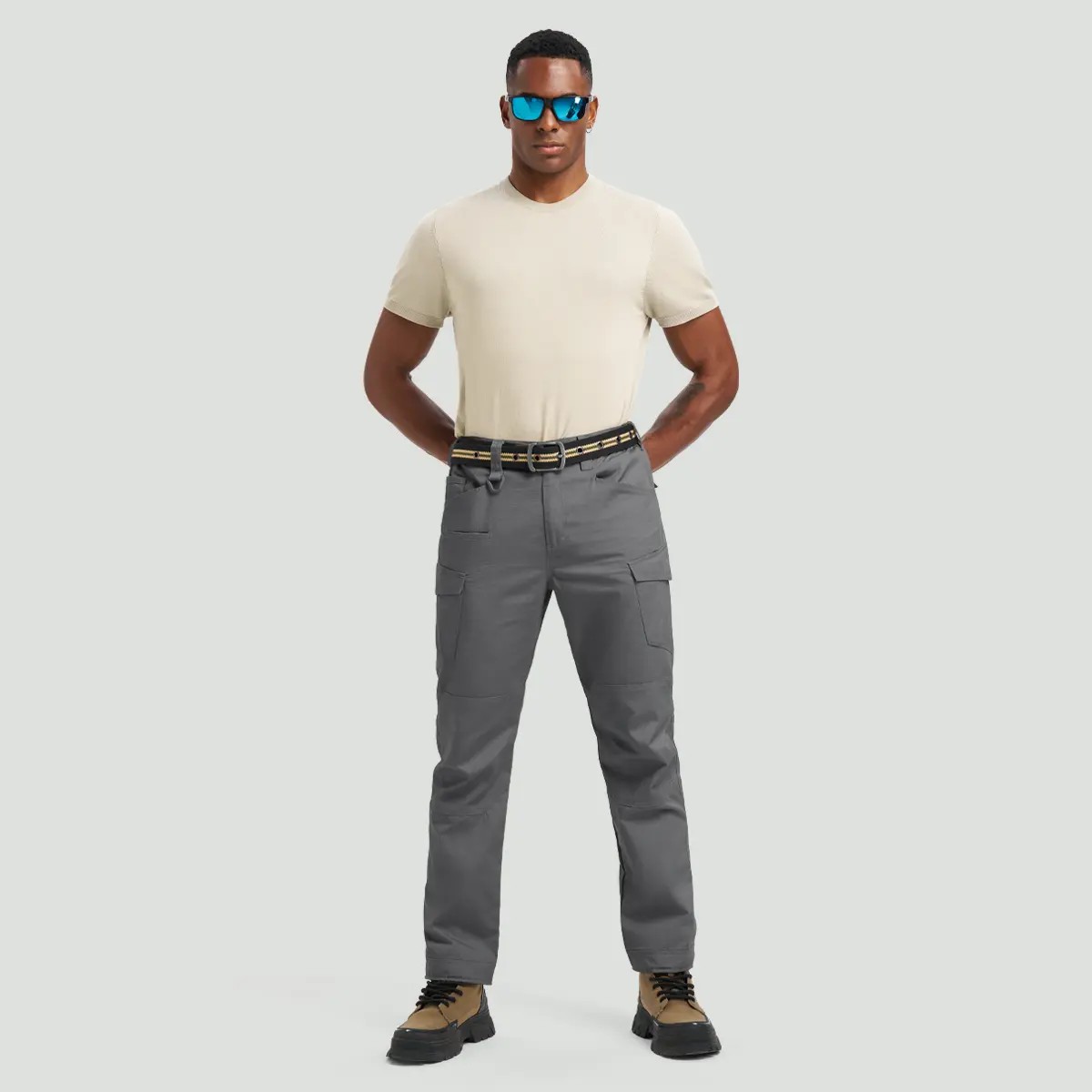 Men's Tactical Ripstop Pants Lightweight Water Resistant Cargo Hiking Work Pants