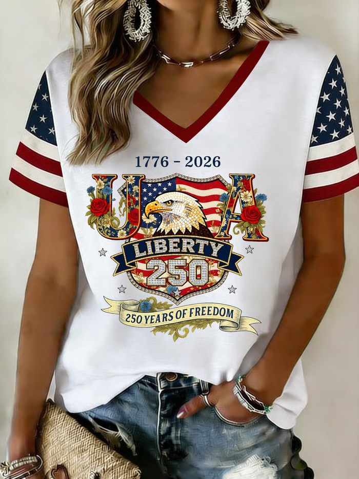 Women's 250th Anniversary of the United States Printed T-shirt