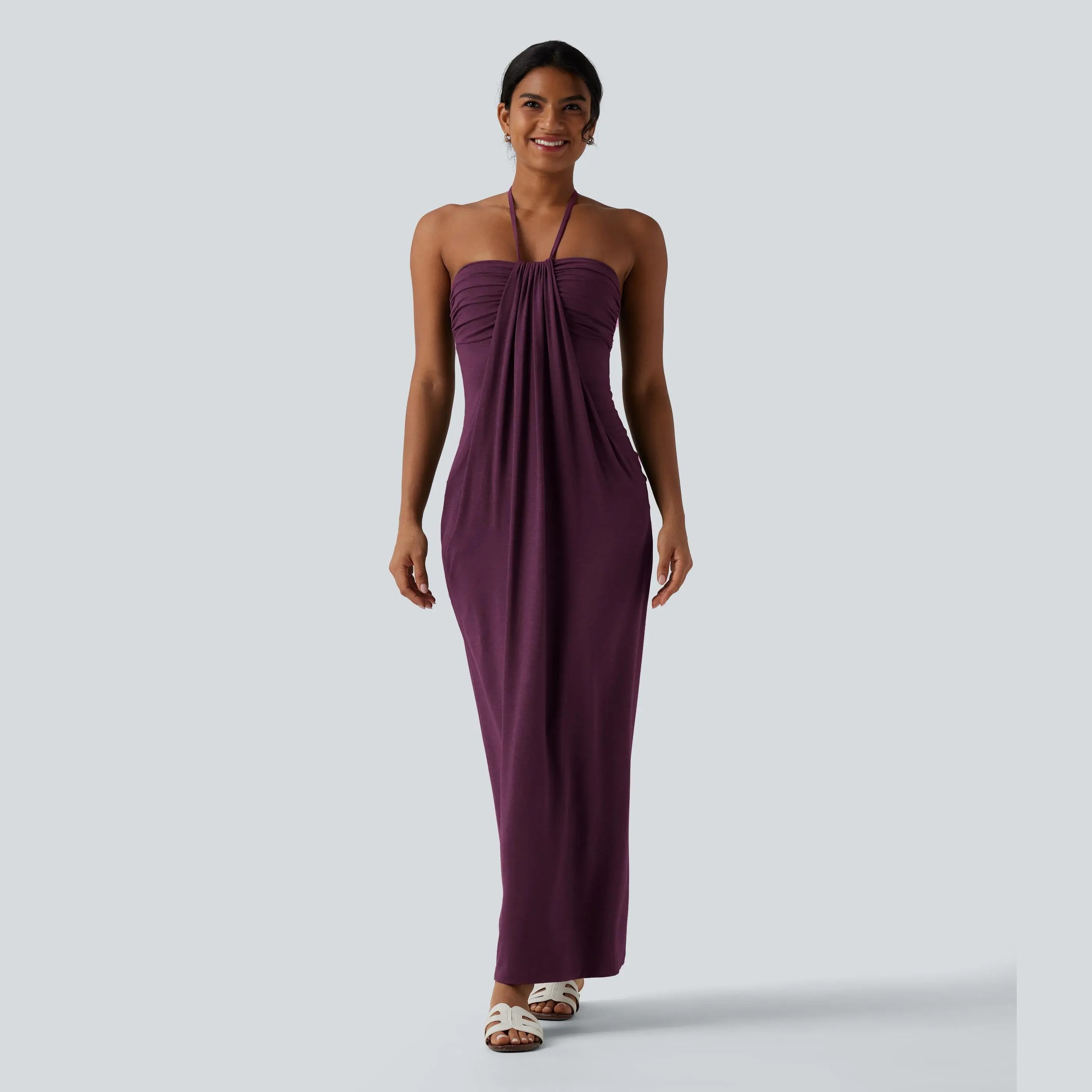 【Creator’s Pick】Halter Tie Back Maxi Dress with Pockets
